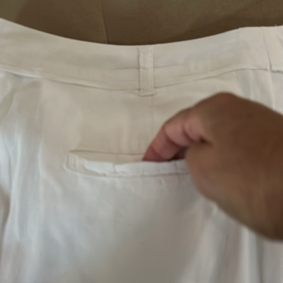 Unlined white linen tapered women’s pants Italy - Picture 9 of 13